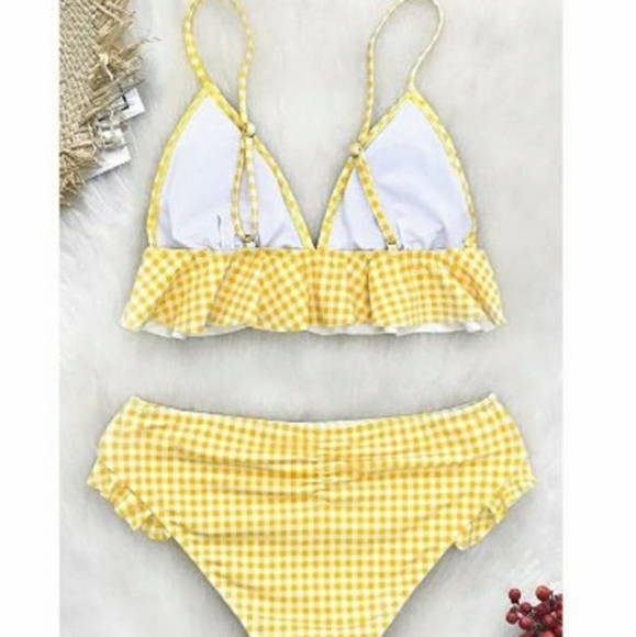 Yellow and White Gingham Bikini - Picture 8 of 16